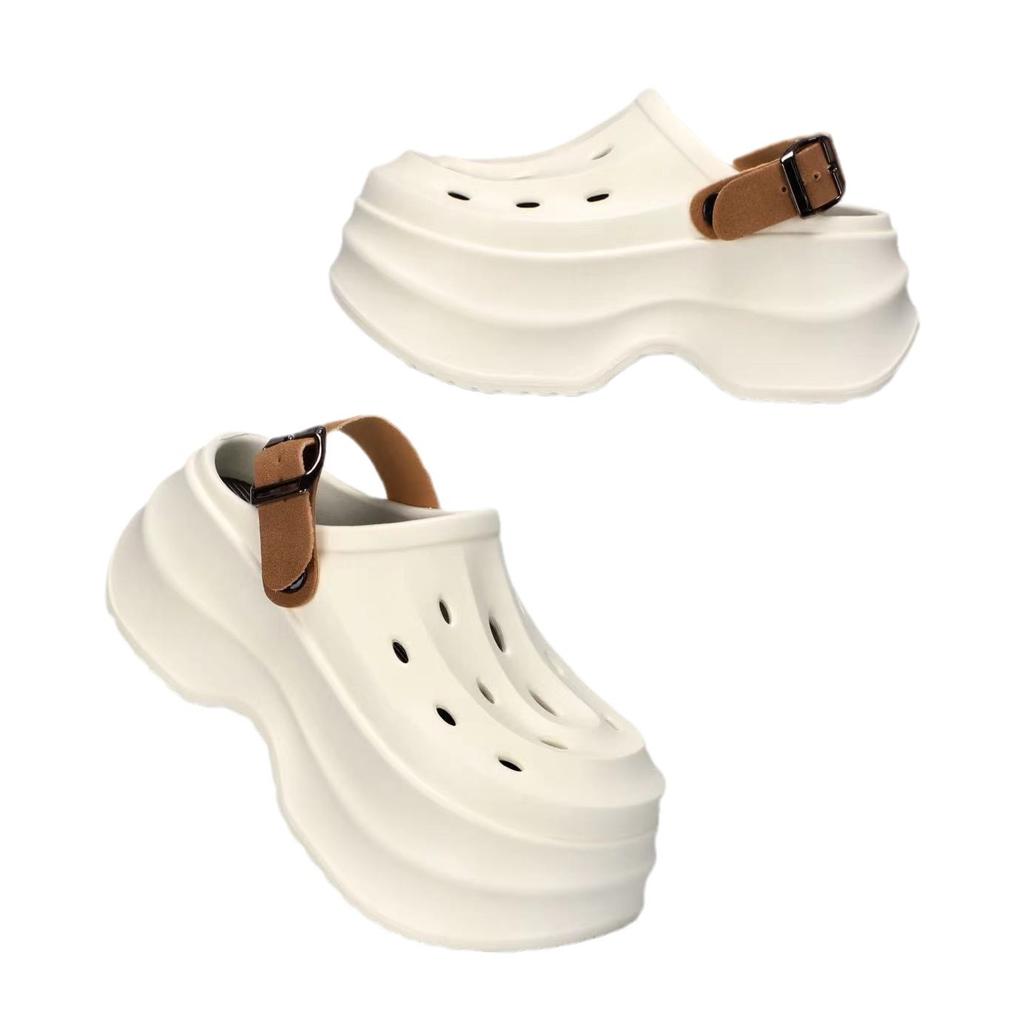 Cave shoes женская новая летняя мода повседневная маленькая толстая подошва увеличивающая рост сандалии маффин носить пляжные классные тапочки