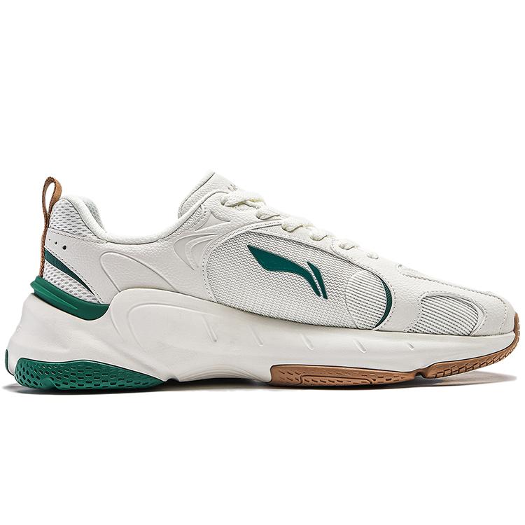 Мужские повседневные кроссовки Li Ning с низким верхом Бело-зеленые AGCT391-2