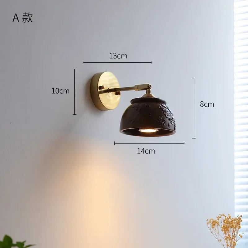 Modern Walnut Wooden Wall Light Fixtures Adjustable Up Down Bedroom Stair Beside Lamp Nordic Copper Wandlamp Luminaira