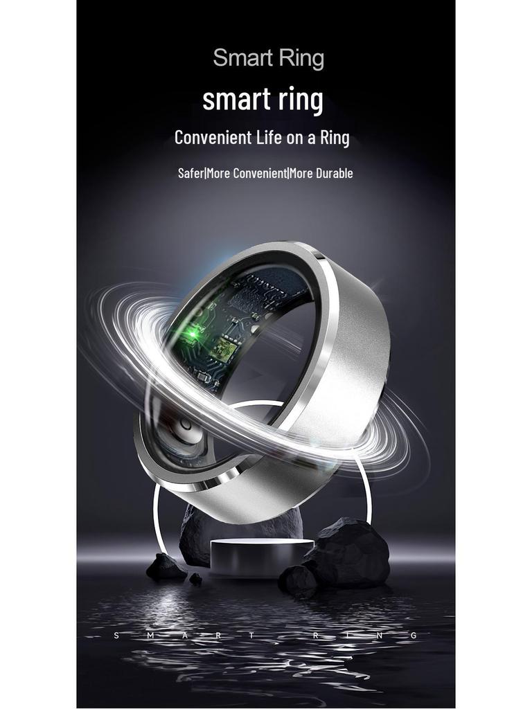 Умное кольцо R5: Водонепроницаемость, Пульс, Артериальное давление, Кислород в крови, Мониторинг сна, Мультиспорт, Функции фото и Bluetooth.