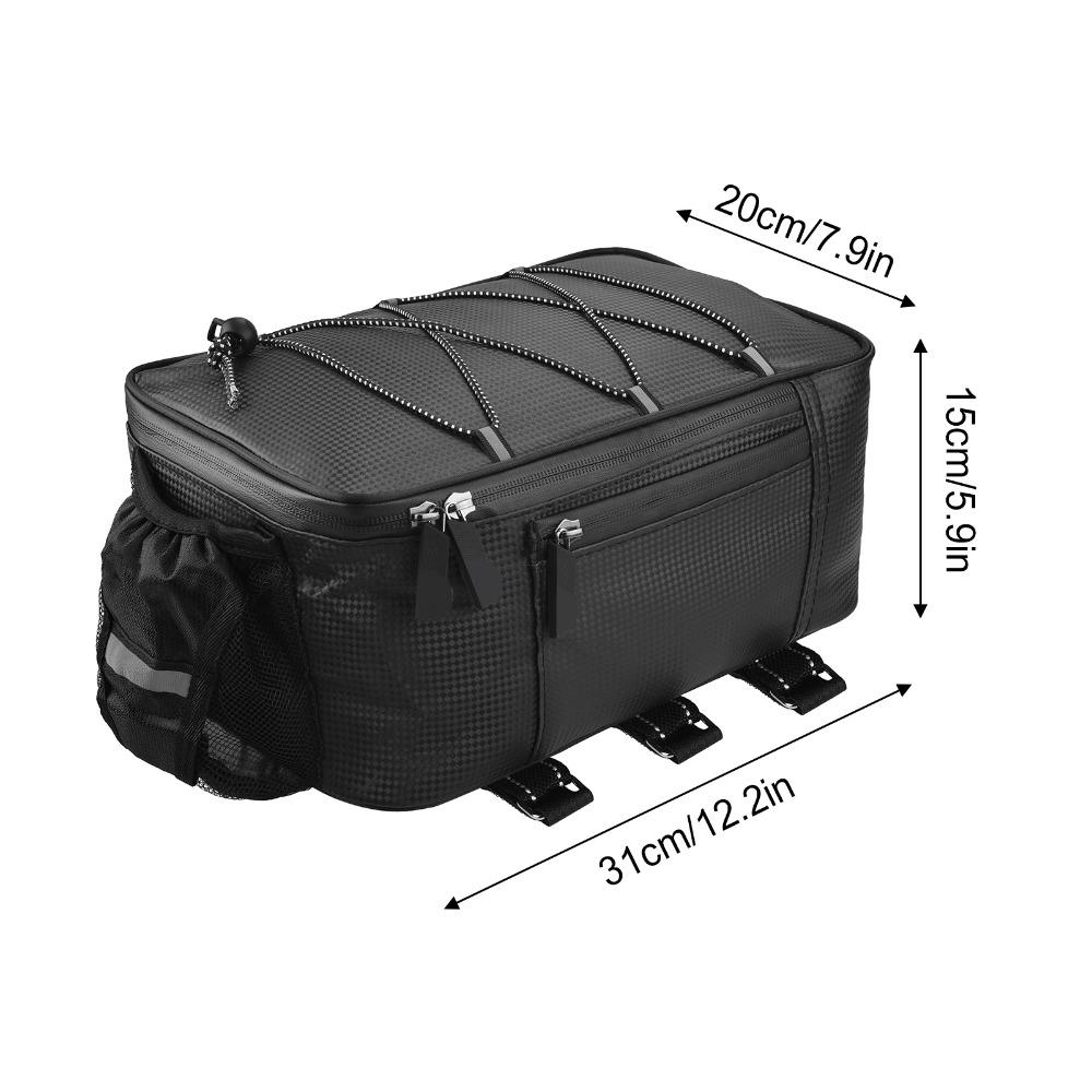 31*20*15cm Bicycle Rear Bag with Reflective Strips Bike Rack Bag Bike Cargo Bag Night Riding