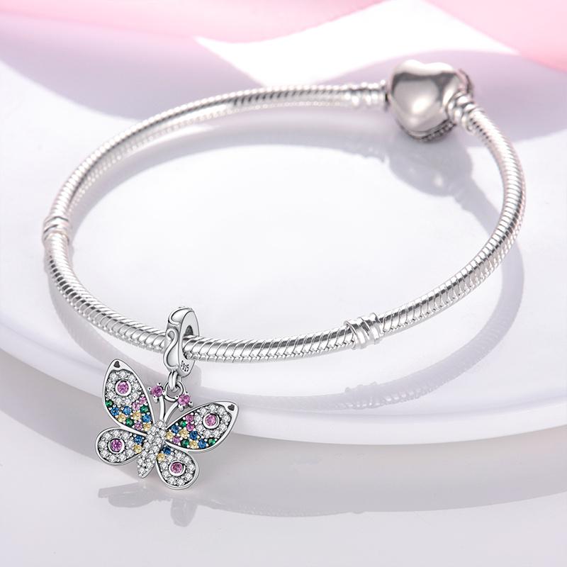 925 Silver Butterfly Dragonfly Charms Beads for 3mm Bracelet Necklace DIY Women Fine Jewelry Gift