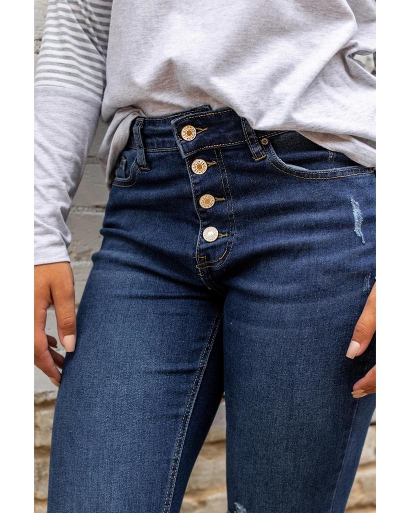 Azura Exchange Джинсы клеш с потертостями