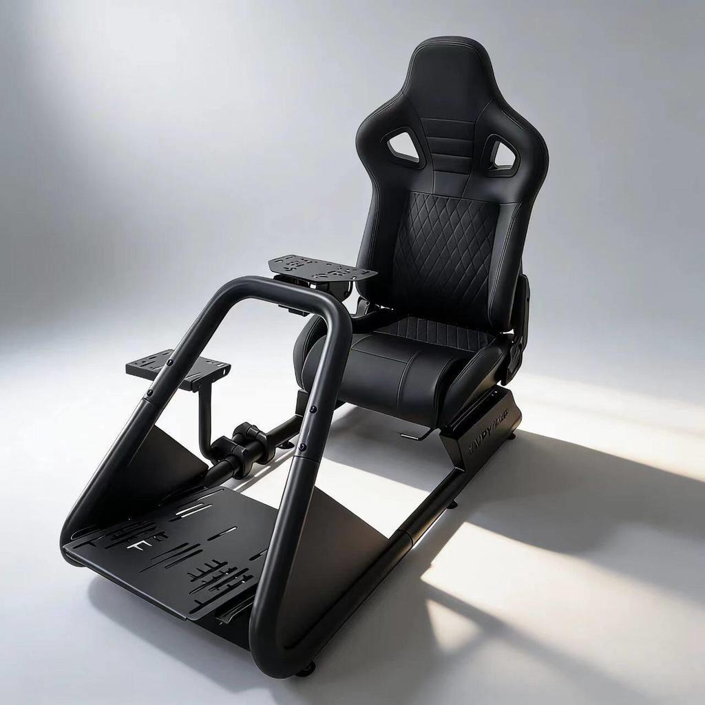 Home Racing Simulator Seat Bracket with Steering Wheel and Monitor Mount