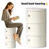 2/3 Layer Nordic Round Bedside Table Mini Storage Cabinet Bedroom Small Side End Table Nightstand Storage Locker for Bedroom