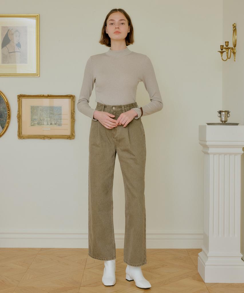 YUPPE Tucked Cotton Pants_Brown