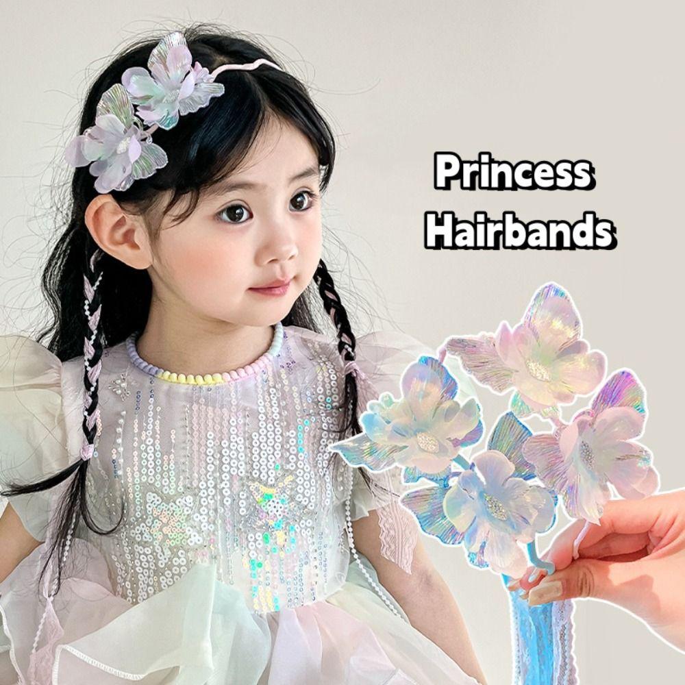 Korean Ribbon Hairbands Butterfly Children Headband New Princess Hair Hoop  for Girls
