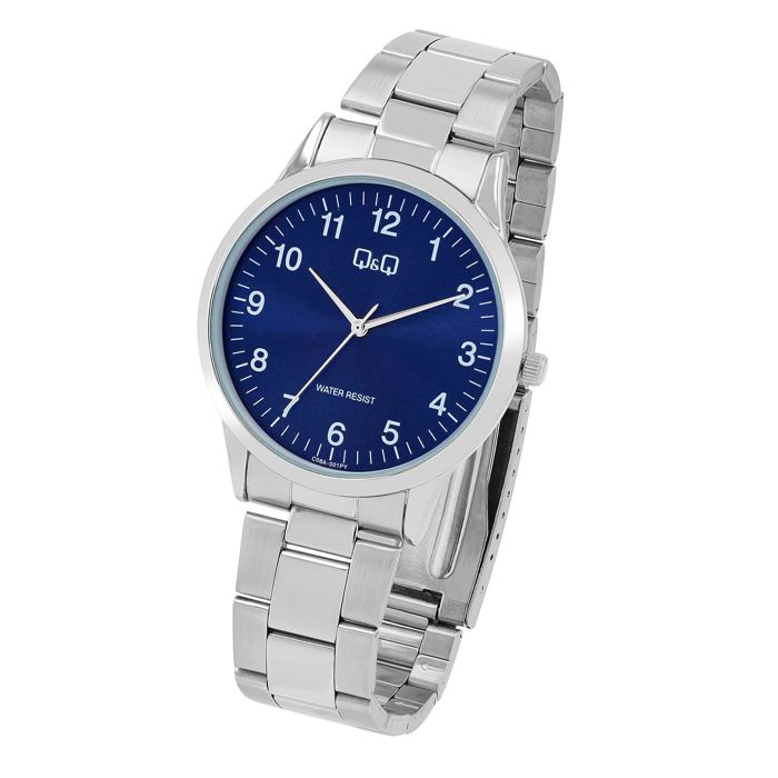 Montre - Q&Q - Q&Q Homme - Boîtier 40 mm - Cadran bleu - Bracelet acier inoxydable