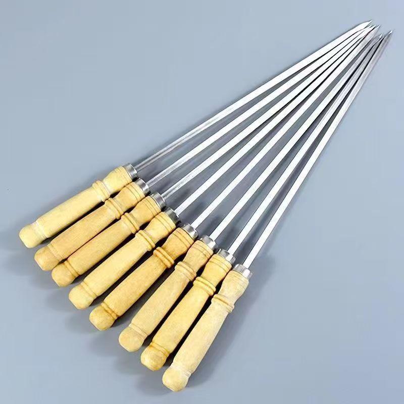 SMVP 304 Stainless Steel BBQ Skewers with Wooden Handle