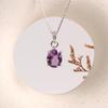 Simple Fashion Design Natural Six Cornor Amethyst Pendant Necklace S925 Silver Fine Jewelry for Women and Girls Birthday Gifts