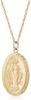 Магазин Сделано в Японии Ожерелье 14KGF Позолоченная медаль Мария Цепочка с винтом Металл Гипоаллергенный Сделано в Японии Овальный Маленький k14gf34 [Ювелирные изделия M] Мужские Женские