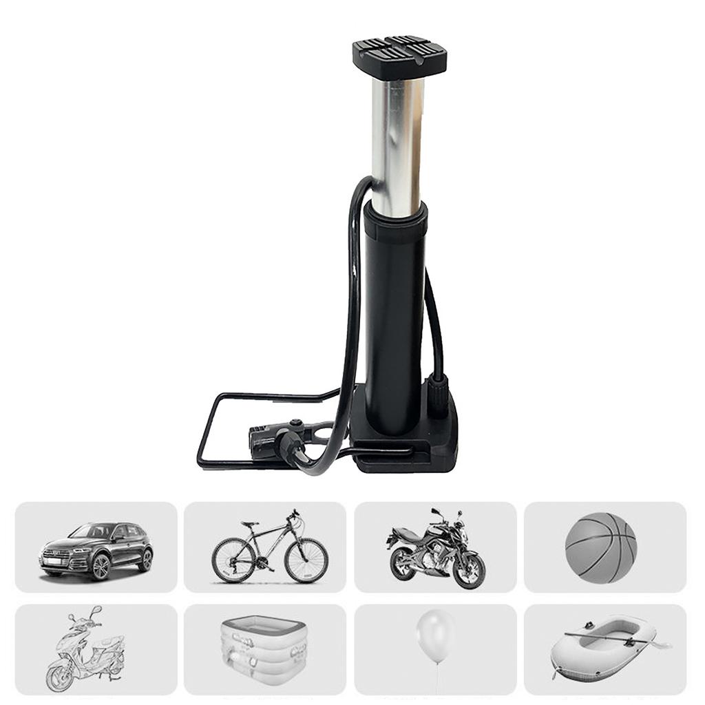 High Pressure Bike Pump Household Portable Mini Floor Pump for Mountain Bike Electric Bicycle Basketball Black Standard