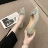 Fashion Large Size Flat Shoes for Women Spring Autumn New Fashion Rhinestone Shallow Mouth Boat Shoes Comfortable Pointed Luxury Shoes