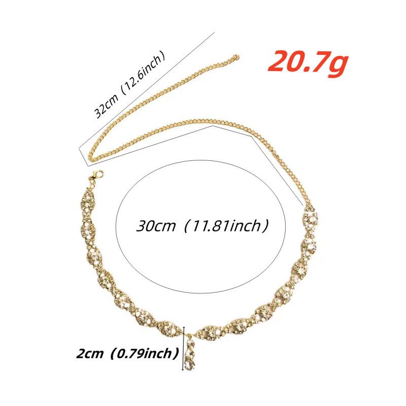 Элегантная свадебная цепочка на лоб со стразами