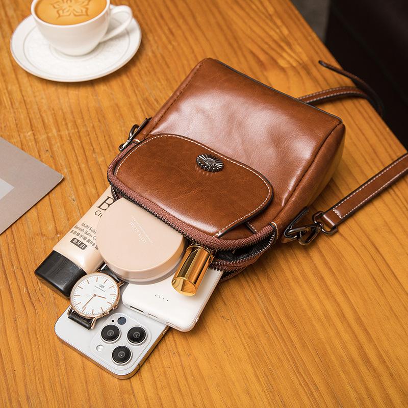 Весенне-летняя сумка кроссбоди для женщин, универсальная вертикальная многослойная сумка через плечо, маленькая сумка в стиле ретро, модная высококлассная сумка для мобильного телефона