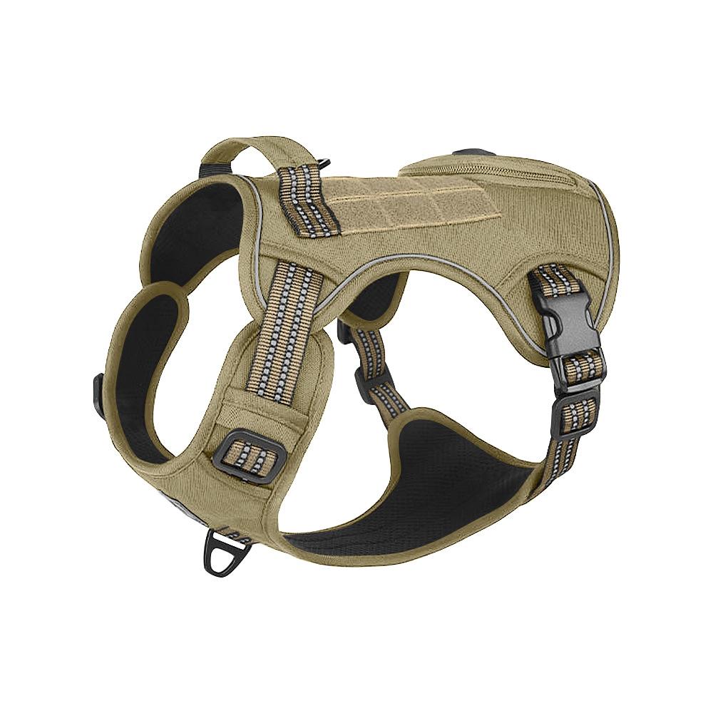 Walking Dog Harnesses with Handle D Ring Outdoor Reflective Dog Harness Vest with Pocket No Pull Adjustable Pet Tactical Vest