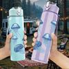 1PC Group Jellyfish Deep Sea Print 750ml Color Plastic Sports Water Bottle Leakproof Flip Straw Lid Suitable for Sports Office Home Use