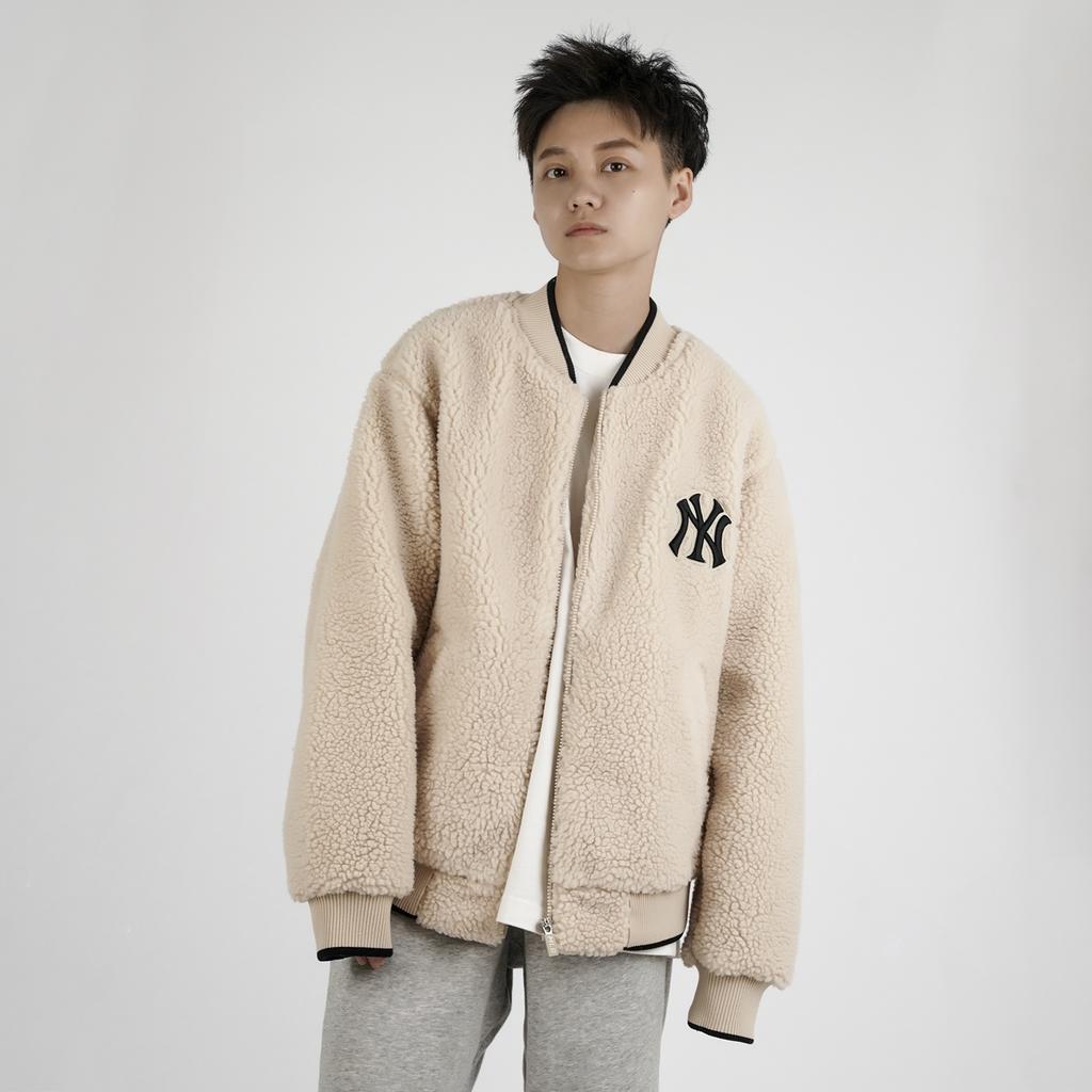 New MLB New York Yankees Velvet Jackets Unisex Beige 31JPF1061-50B