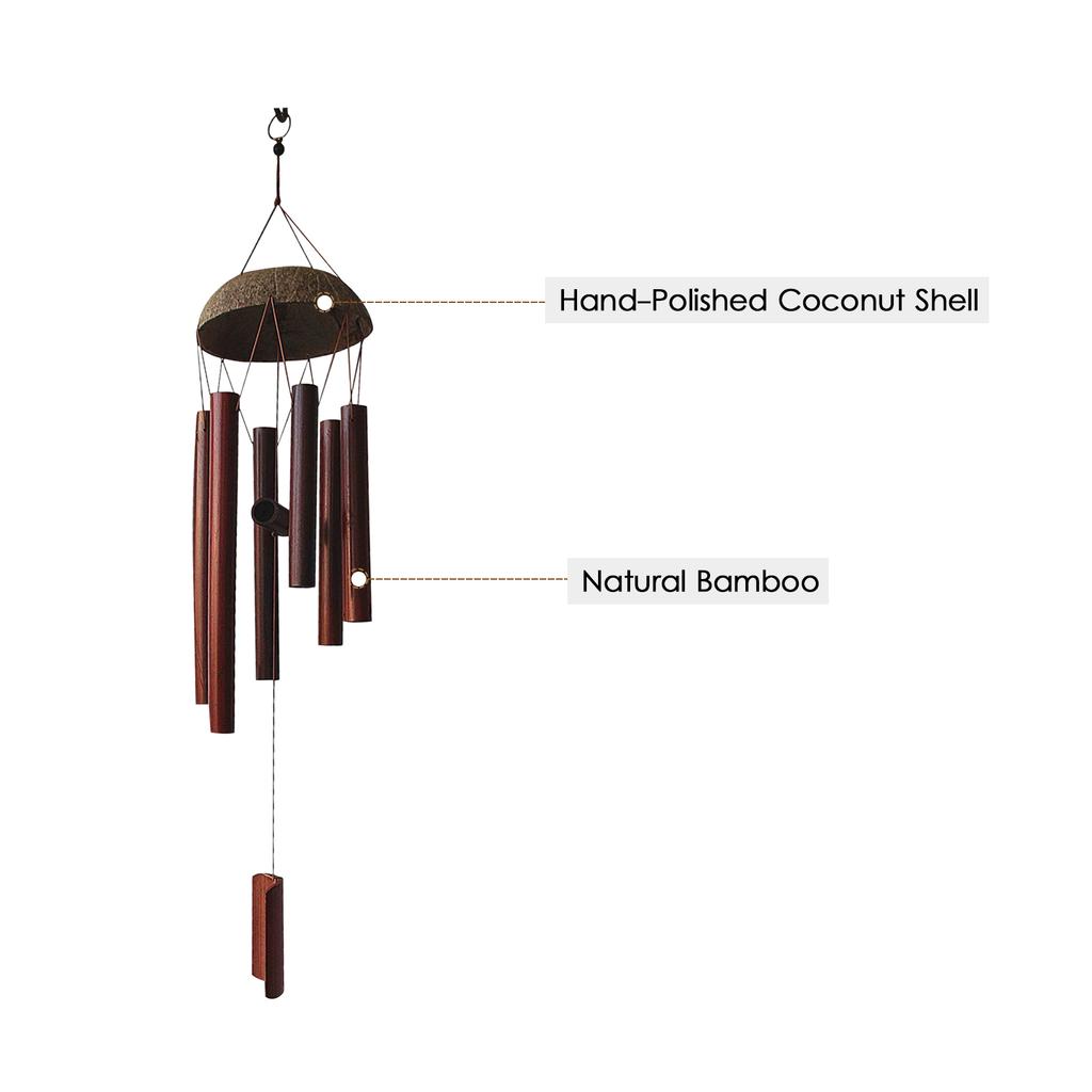 Бамбуковые колокольчики из скорлупы кокоса Наружные бамбуковые колокольчики для домашнего двора и сада