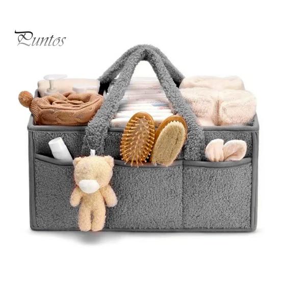 Корзина для хранения детских подгузников, органайзер с ручкой, большая вместимость, несколько отделений, контейнер для принадлежностей для новорожденных