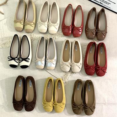 Нежные балетки женские туфли на плоской подошве французские ретро мягкие серебристые новые китайские красные туфли весенние маленькие ароматные ветряные женские туфли