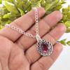 Pear Rhodolite Stone 925 Sterling Silver Mother Gift Birthday Pendant Jewelry PP-26-45
