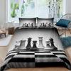 Шахматы Комплект пододеяльника Шахматы Спорт Игры Постельные комплекты Клетчатый плед Буффало Чехол для одеяла Цветы Клетчатый чехол для одеяла Квин