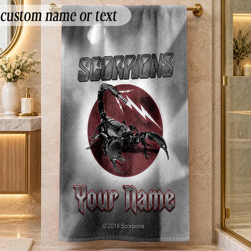 Beach TowelScorpions Custom Name Text Personalized Soft Towel for Beach Pool Indoor Home Decor Gift