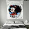Mafalda Wall Tapestry Aesthetic Wall Hanging Printed Fabric Blanket Decorative Tapestries for Bedroom Living Room Home Decor