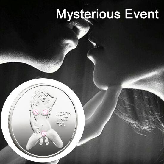Sexy Women Coin Heads And Tails Date Night Coin Metal Double-Sided Lucky