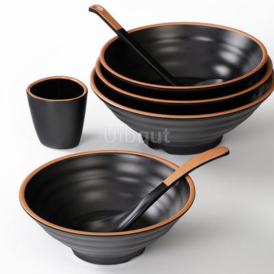 Меламин черный круглый Посуда Салатная Миска для риса и лапши Домашняя Кухня Миска для лапши Черный Пластик Бамбук Суповая рамен милая миска