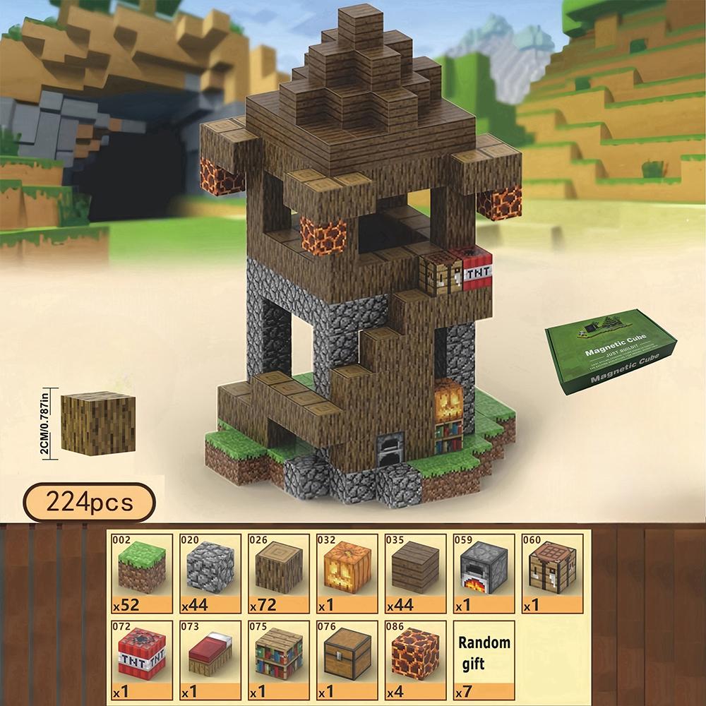 Строительные блоки Магнитная игрушка шахта DIY игровая сцена Собранный магнитный архитектурный набор детская головоломка образовательная модель подарок