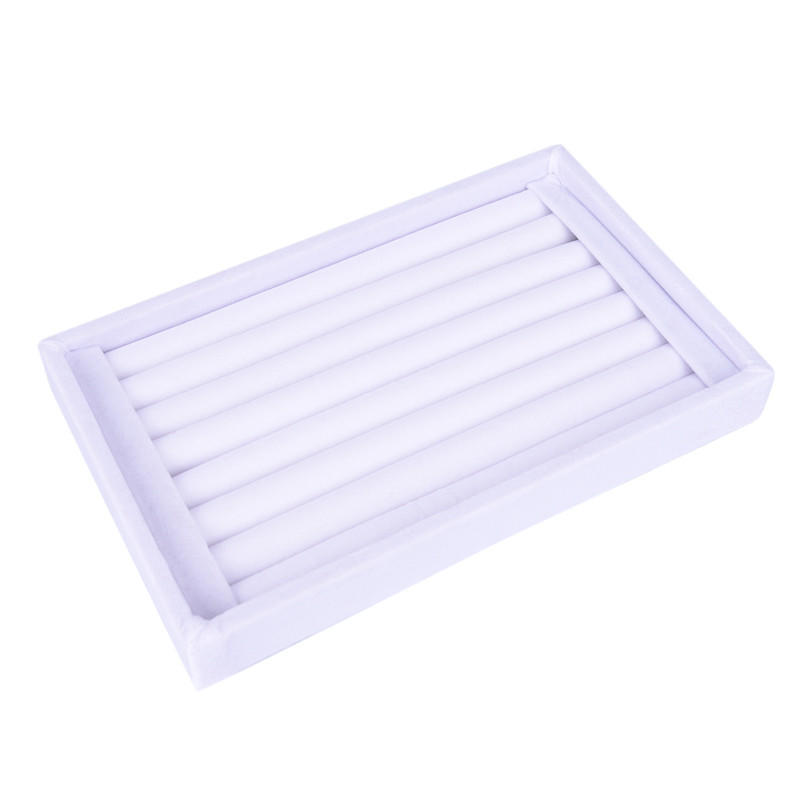 Velvet Earrings Rings Ear Studs Jewelry Display Stand Holder Rack Organizer Tray