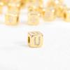 Chic Mini Cube Alphabet Letter Necklace Personality Stylish Zircon Initial Stainless Steel 18K Gold Plated Clavicle Chain Choker