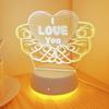 I Love You "heart-shaped 3D Night Light, USB Powered, Bedroom Decoration, Anniversary and Valentine's Day Gifts