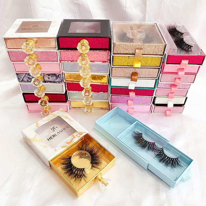 Free Sample Customized Eyelash Box Full Strip 100% Real Mink Lashes Vendor 25mm 20mm 3d Mink Lashes