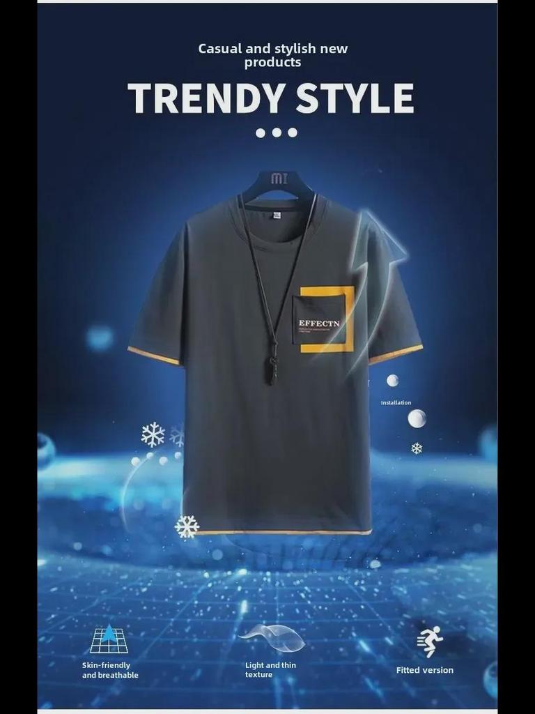 Мужской модный летний комплект из футболки с коротким рукавом и шорт