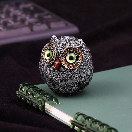 Миниатюрная фигурка совы-хранителя Yousheng, украшение из смолы, сова-счастливчик, настольная статуэтка мудрого наблюдателя, пухлая сова с большими глазами, подарок для любителей птиц