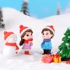 3Pcs/Set Cute Snowsuit Lovers Miniature Landscape Ornaments Garden Bonsai Dollhouse Decorations Gift Home Decor