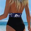 1011 Women's One-piece Swimsuit Neck Strap Halter Sling Design Beach Swimsuit