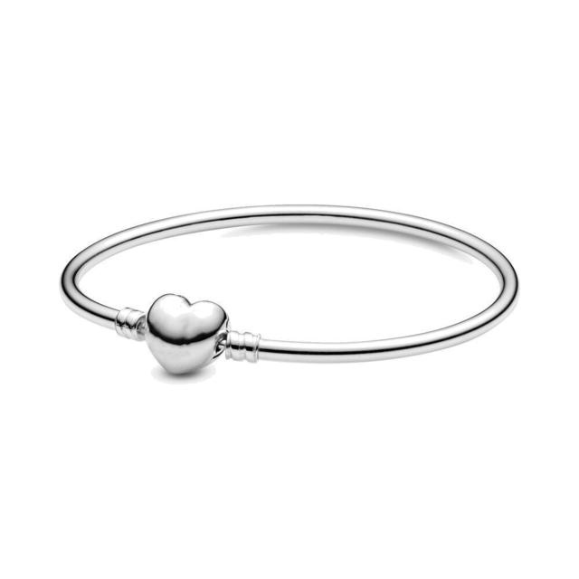 New Fashion Bangle Fit Original Fashion Argent 925 Femme DIY Charms Beadeds Handmade Custom Beads Femme Bracelets Jewelry Women