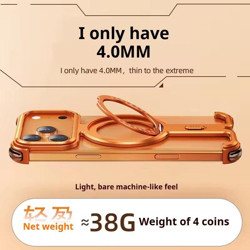 Oatsbasf Metal Phone Case for iPhone 17 Pro Max/17 Pro with Magnetic Stand 360° Rotatable Magsafe Aluminum Metal Frameless Cover