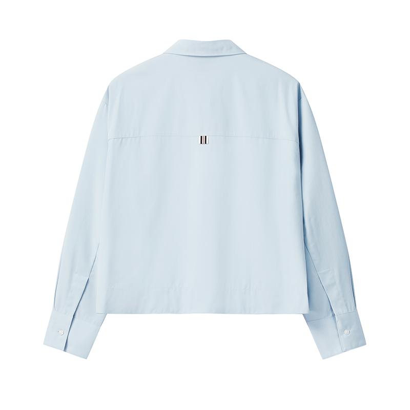 Fila Heritage Classic Простая Эластичная Удобная Свободная Тканая Рубашка с Длинным Рукавом Женские рубашки F11W548406FLB