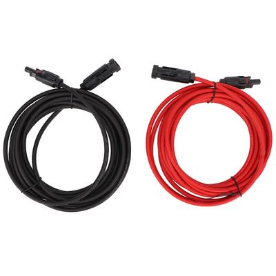 Провод 12AWG Провод для солнечной панели Черный 3 метра + Красный 3 метра Диаметр 4мм² Кабель-адаптер для солнечной энергии Удлинительный кабель для солнечной энергии