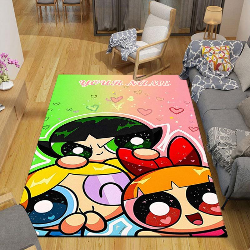 Custom 1Pc Powerpuff Girls Adventure Rug Office Carpet Indoor Outdoor Entrance Doormat Nonslip Soft And Comfortable Living Room D491518