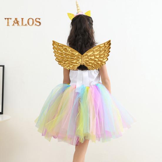 Bolalar chiqishi Farishta qanotlari Rangli malika ko'rinishi Yengil qayta ishlatiladigan Sahna shousi rekviziti Halloween Rojdestvo Kospley qanotlari rekviziti
