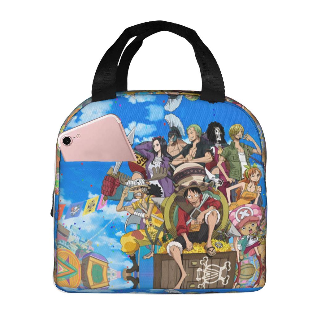 Custom One Pieces Thermal Insulated Lunch Bags Women Men Manga Portable Lunch Container for Work School Travel Storage Food Box