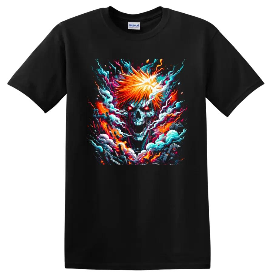 Ichigo Kurosaki T Shirt Hollow Skull Energy Anime Art Graphic Tee Gift Anime