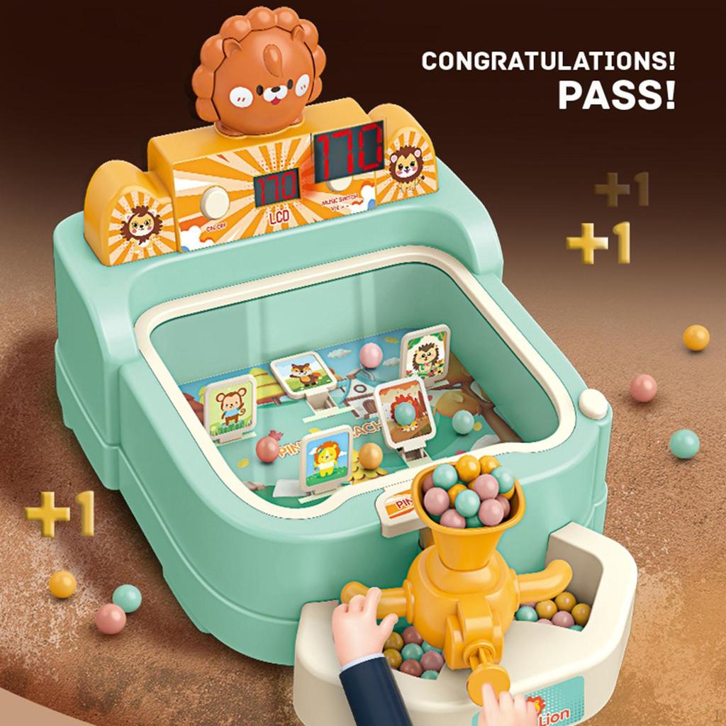 Children Pinball Machine Sturdy Concentration Training Toy Kids Ages 3 4 5 6 Pink