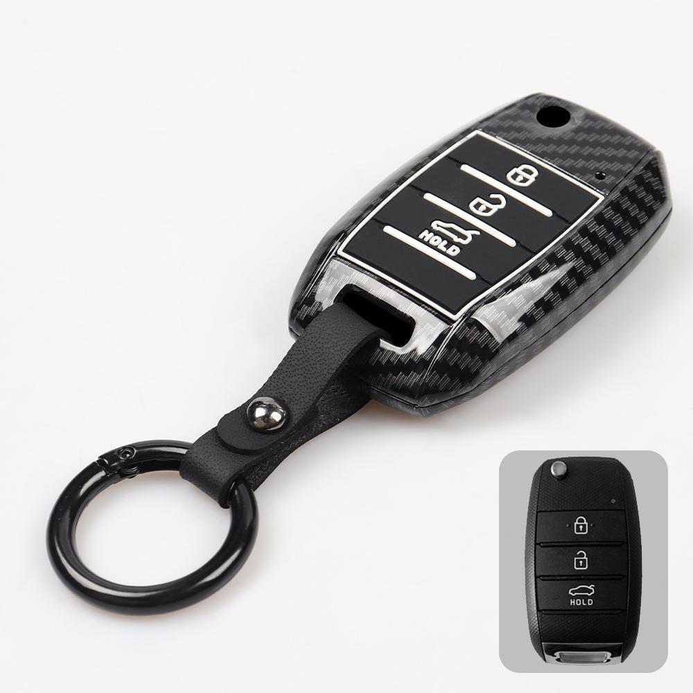 Для Kia Sedona Grand Carnival 2015 2016 2017 2018 Stonic Forte Niro Soul Sorento ABS карбоновый чехол для автомобильного ключа